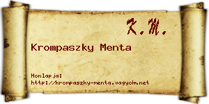 Krompaszky Menta névjegykártya